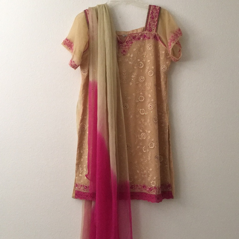 Ombré Indian Pakistani Embroidered Suit